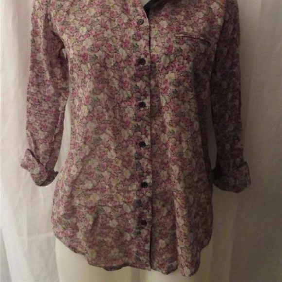 THE KOOPIES BLACK/PINK/GREEN/IVORY FLORAL TOP S - Picture 2 of 6